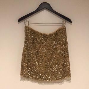 Gold Sequin Mini Skirt
